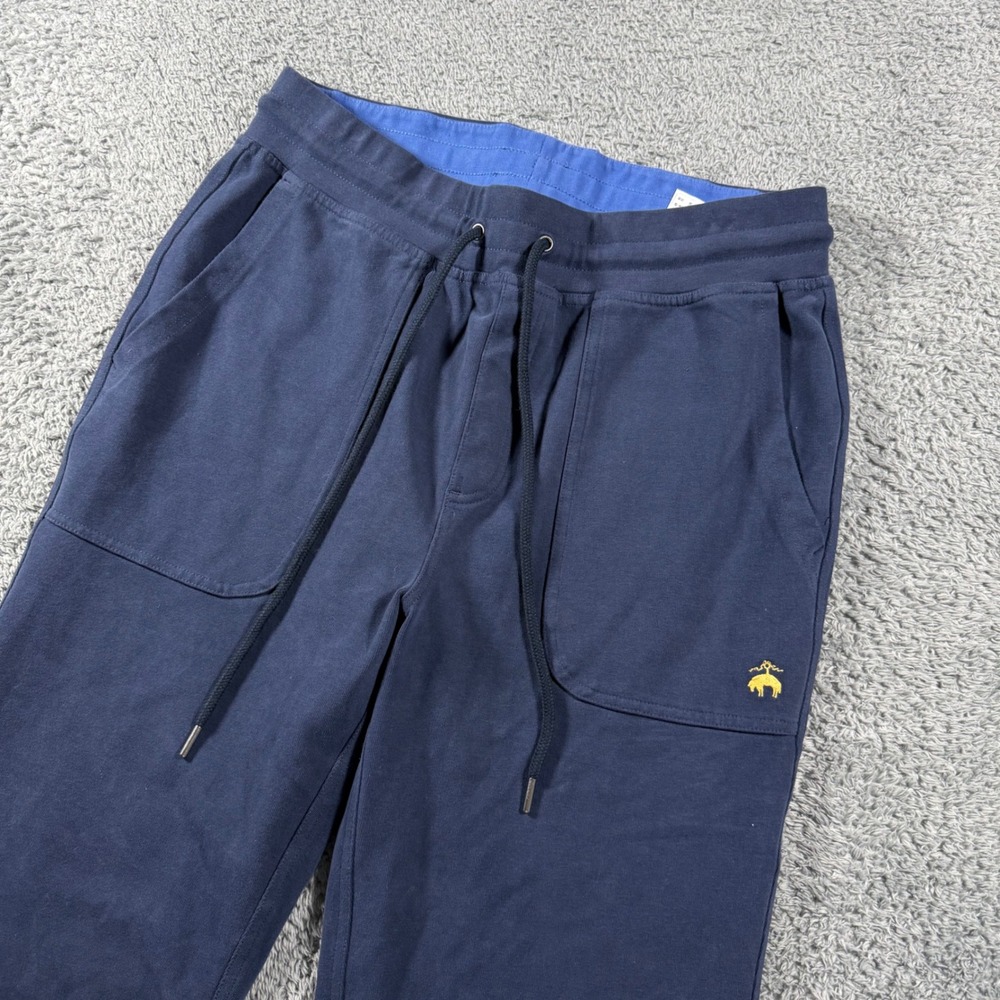 Brooks Brothers Sweatpants Mens Size Medium Navy Blue Golden Logo Drawstrings